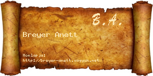 Breyer Anett névjegykártya